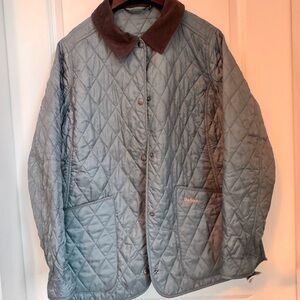 Barbour Quilted Jacket with Orange Logo